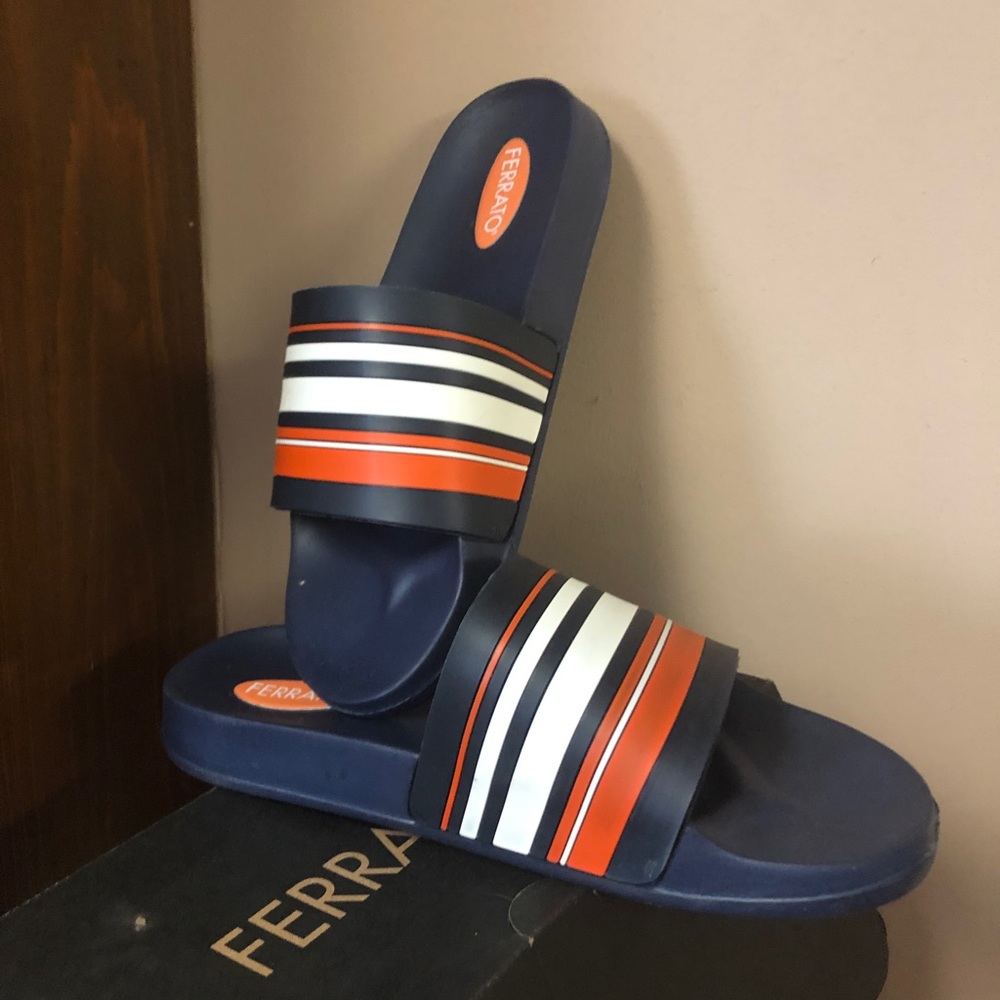 New Men’s Ferrato Sandals Size 8 NAVY BLUE SANDAL 2907703